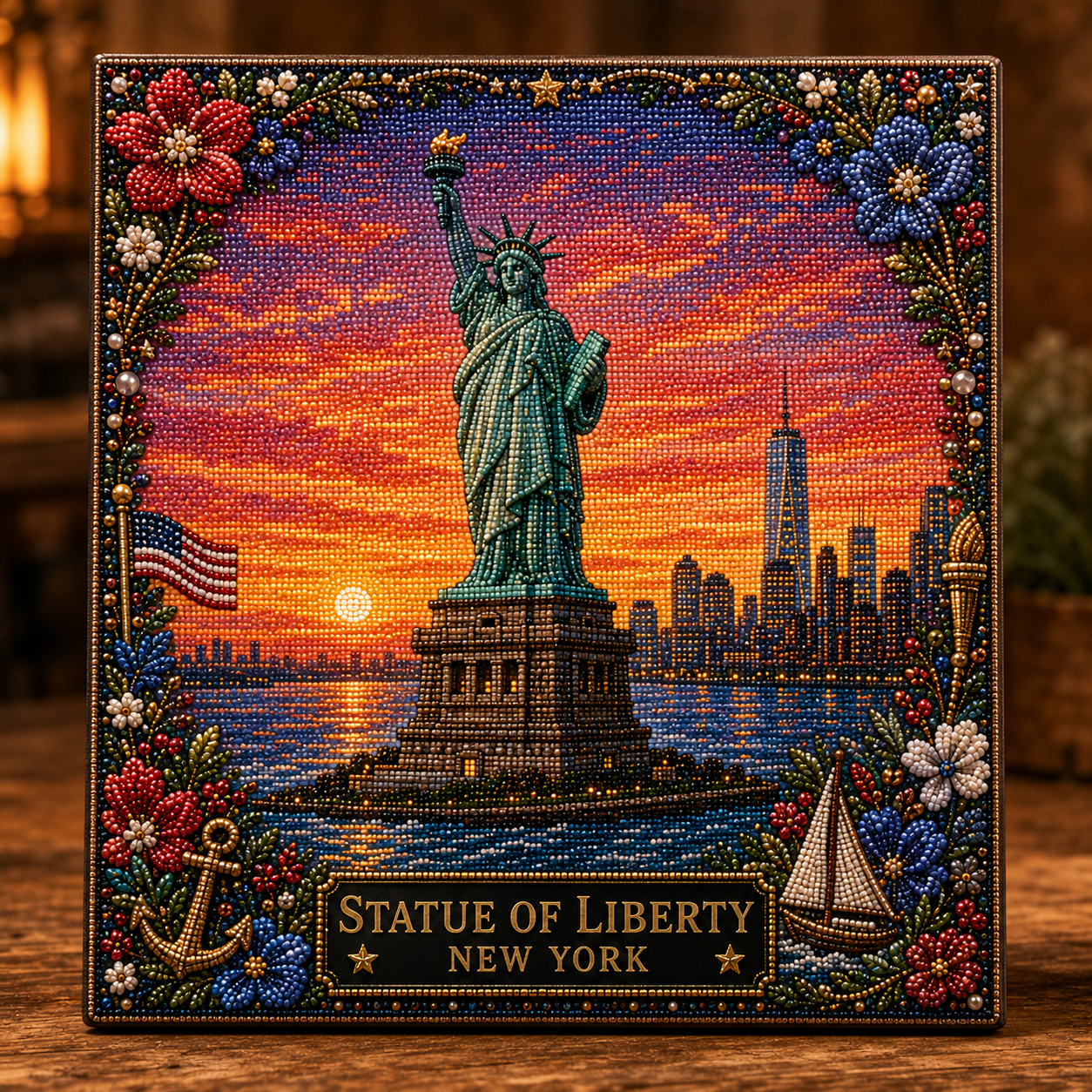 ✨ LAST DAY 49% OFF –🇺🇸 Iconic American Landmarks Pearl Art Kit