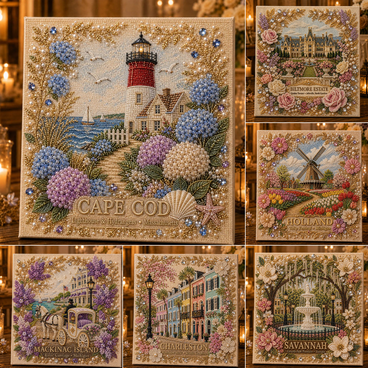 🔥LAST DAY 50% OFF - 🌿 Timeless American Destinations Pearl Art Kit