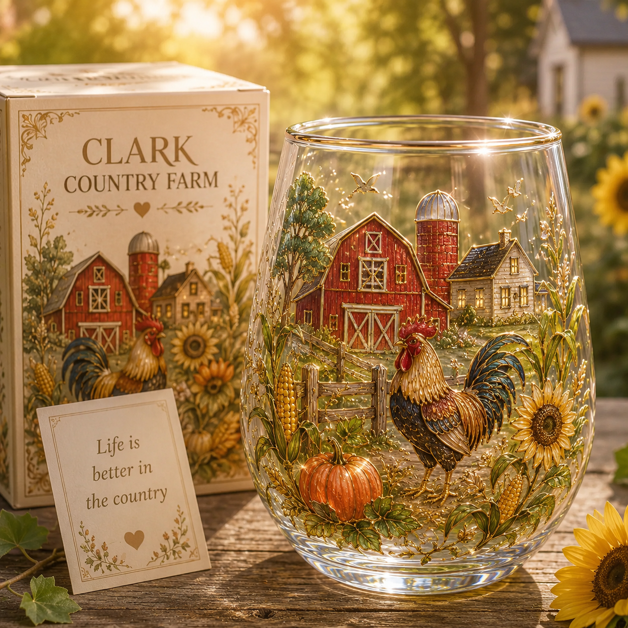 🐮 Clark Country Farm Glass Cup