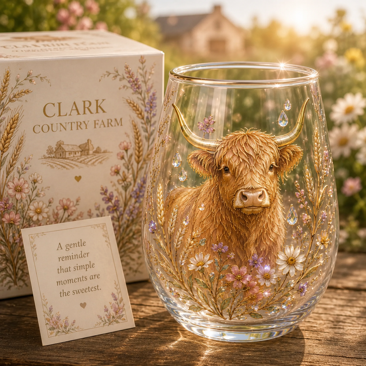 🐮 Clark Country Farm Glass Cup